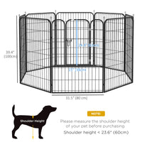 8 Panel Pet Playpen Play Yard Fence Home DIY Heavy-Duty Metal Foldable Indoor Outdoor 39"H