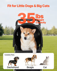 Pet Stroller Foldable 3 Wheels Dog Stroller With Brake Up To 35lbs Travel Camp