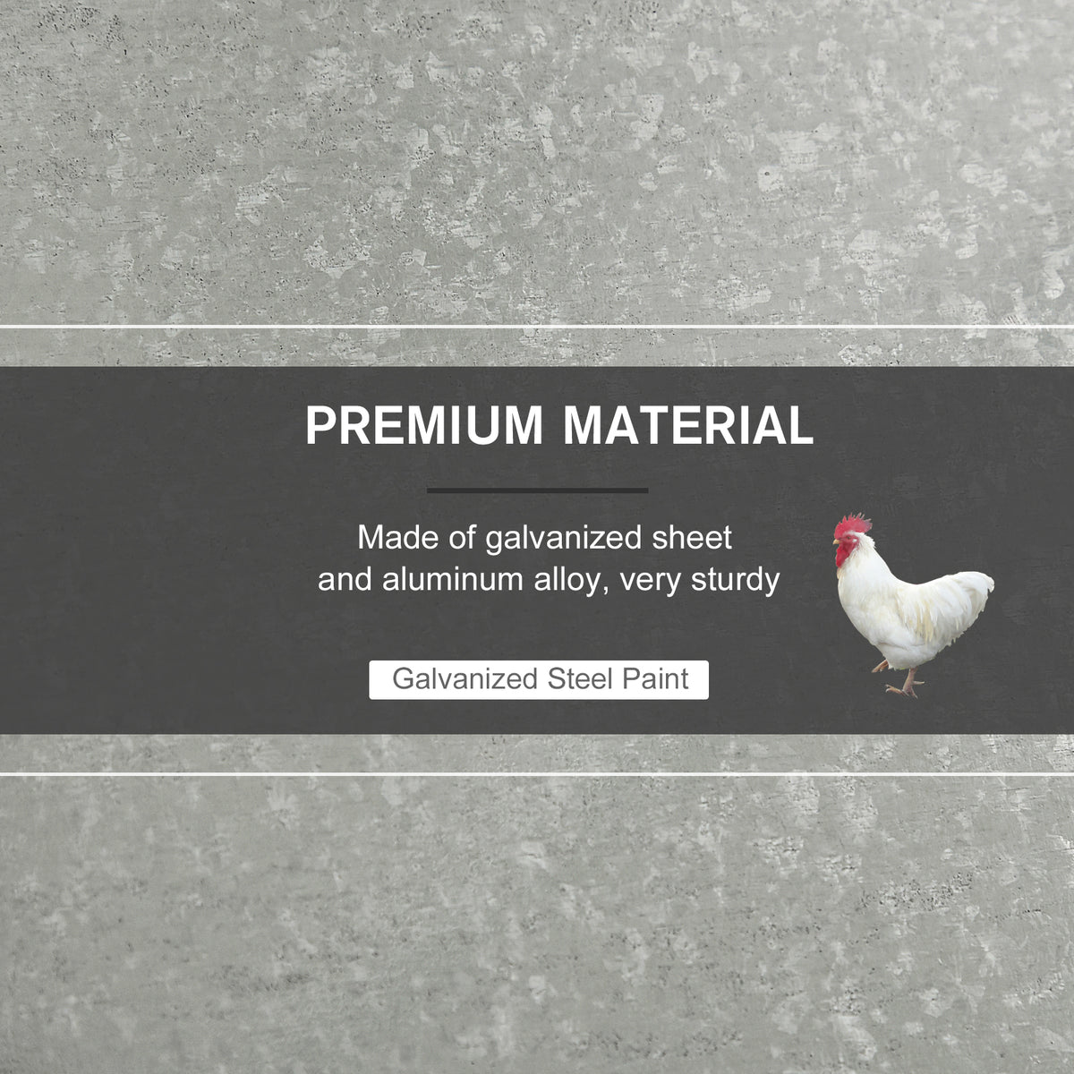 25 lbs Capacity Automatic Chicken Poultry Feeder with a Galvanized Steel and Aluminium Build, Weatherproof Design