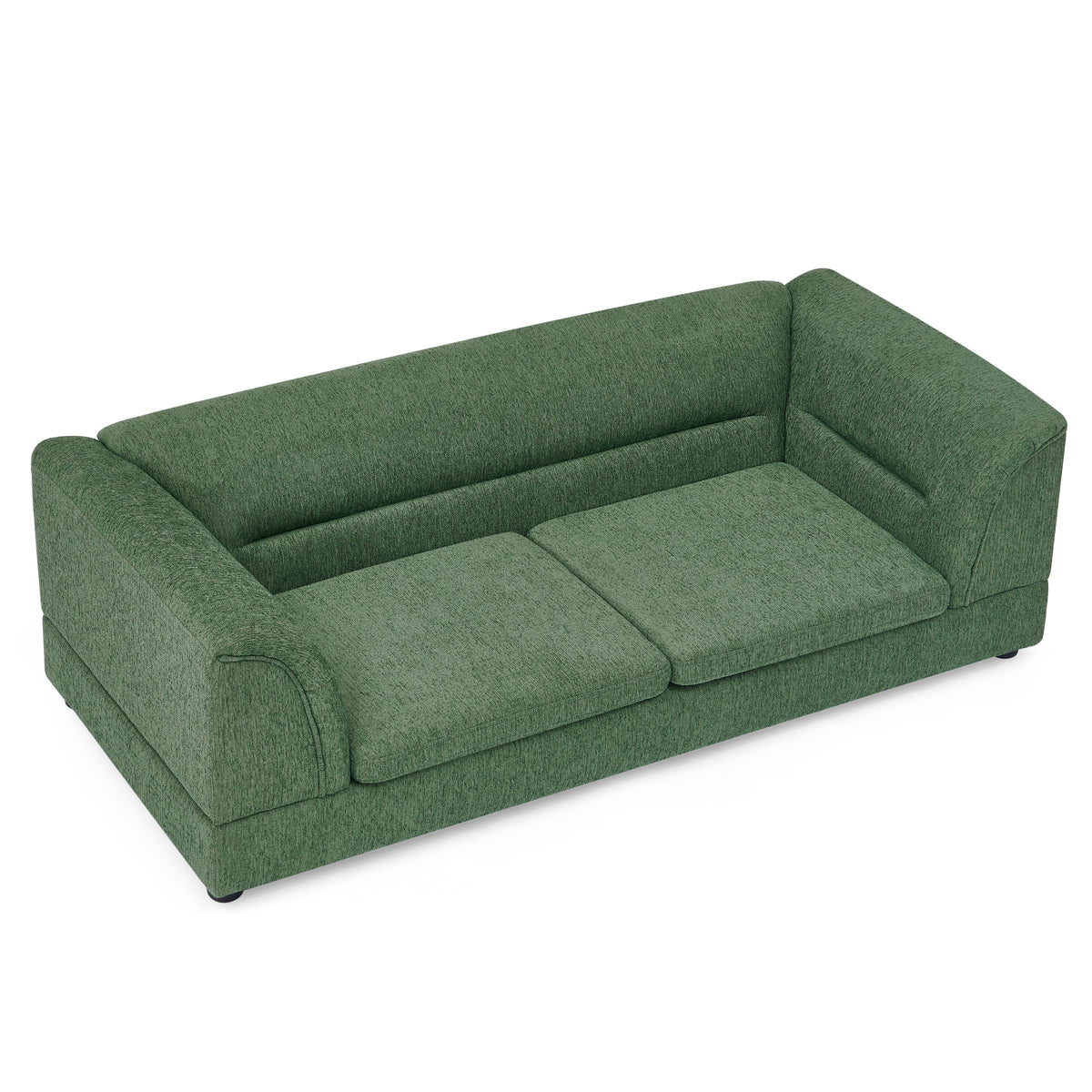 Oversized Pet Sofa, Curved Armrest Rectangular Dog Sofa, Linen Fabric Comfort Pet Couch for Large & Oversized Dogs-Olive