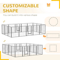 16 Panel 39" Height Heavy Duty Dog Playpen for Small Medium Large Dogs, Grey