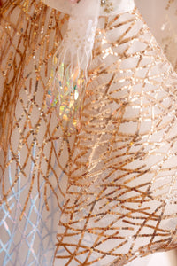 Exquisite Gold Silver Sequin Pet Gown Luxurious Dog Princess Dress