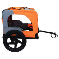 Utdoor Heavy Duty Collapsible Pet Bike Trailer With 16-Inch All Terrain Wheels & Universal Hitch Foldable Dog Cargo Carr