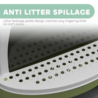 Green Cat Litter Box With Lid, Scoop, Deodorizing Bags