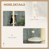 4-Tier Floor To Ceiling Cat Tree Height Adjustable 87 -103 Inch