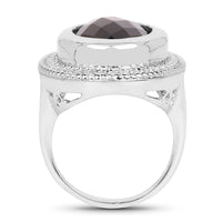 7.90 Carat Genuine Smoky Quartz .925 Sterling Silver Ring