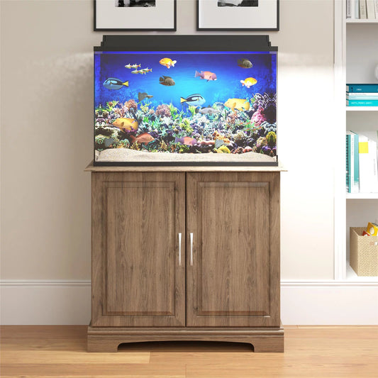 Alta Vista 29 - 37 Gallon Aquarium Stand, Rustic Oak - BIG FRENCHIES