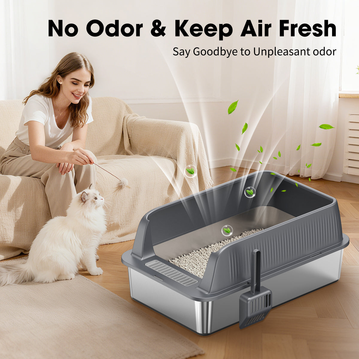 STAINLESS STEEL CAT LITTER BOX