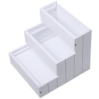 3 Step Wooden Carpeted Non Slip Pet Stairs Ramp for Cats and Small Dogs - White