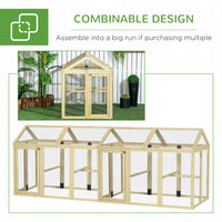 Wooden Chicken Run, Combinable Design with Perches, 4.6 x 2.8, Nature Wood