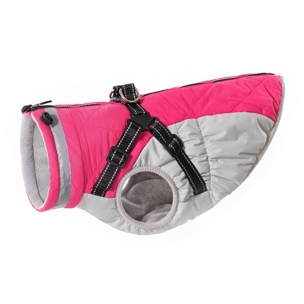 Dog AutumnWinter Fleece-Lined, Warm, And Waterproof Zip-Up Jacket