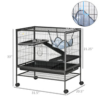 Small Animal Cage with Wheels, Pet Playpen for Rat, Syrian Hamster, Kitten, Ferrets, Chinchillas with Bottom Storage She