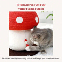 Mushroom Cat Scratching Post Unique Design, Sisal Wrapped, Ideal For Medium And Small Cats, No Assembly Required Cat Stu