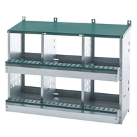 6 Compartments Chicken Nesting Box For Laying Eggs, Roll Away Chicken Laying Boxes, Green