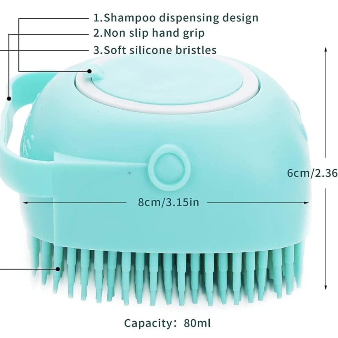 Pet Bath Massage Brush Puppy Dog Cat Grooming Cleaning Soft
