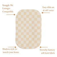 Beige & White Checkered Baby Lounger Cover - BIG FRENCHIES