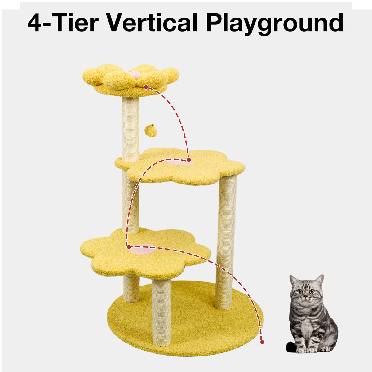 Cat Tree with Removable Cozy Perch & Scratching Posts Hanging & Toy Multi-Level Cat Furniture for Kittens/Cats to Climb,