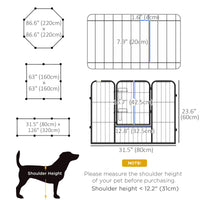 8 Panel Heavy Duty Dog Playpen 23.5" Height for Small Medium Dogs