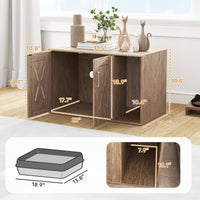 Cat Litter Box Enclosure With Scratching Board, Cat Washroom End Side Table, 31.5 X 19X 20, Walnut Brown