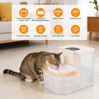 Smart Automatic Pet Water Dispenser, Automatic Pet Water Dispenser With Dual Tank,Dual Tank Filtration 4.5L Cordless Wat