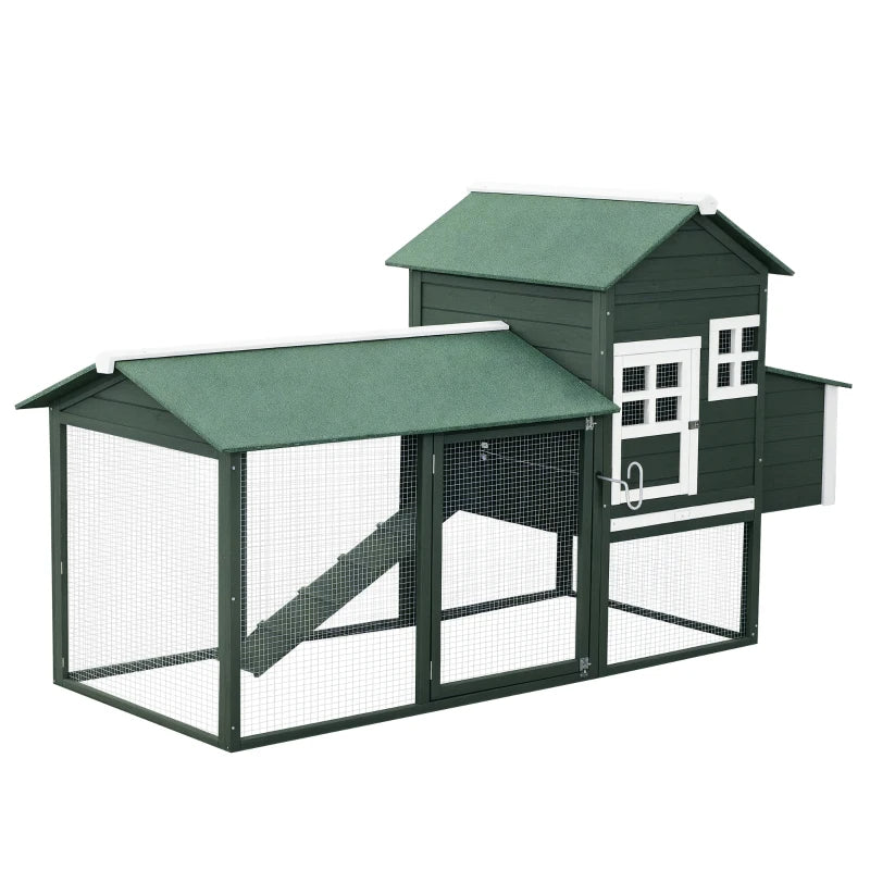 Wooden Chicken Coop, Hen House Outdoor With Run Nesting Box, Asphalt Roof, Removable Tray, Multiple Packages Shipped. Pl
