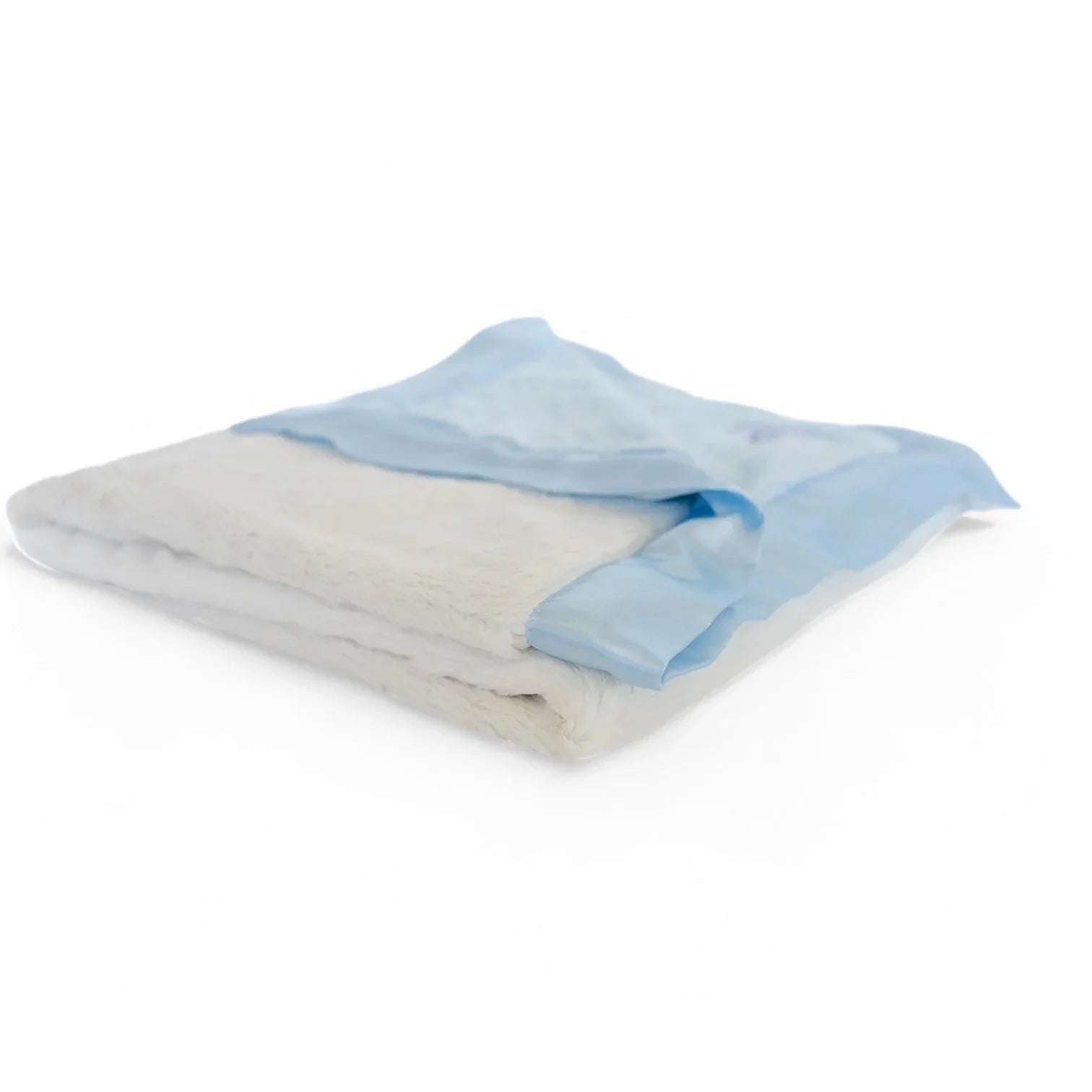 Luxury Duo Satin Border Blanket - Blue/Ivory - BIG FRENCHIES