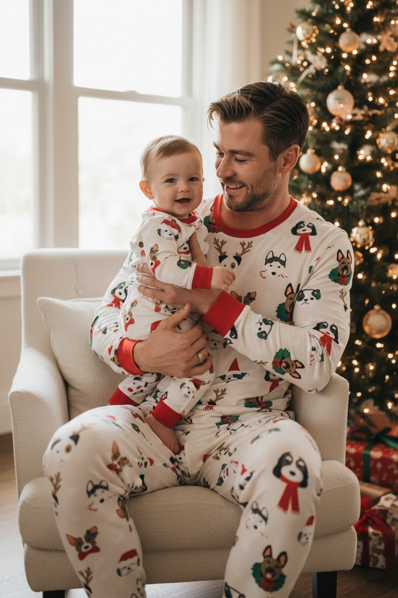 Bark The Halls (Men's Long Sleeve PJ) - BIG FRENCHIES