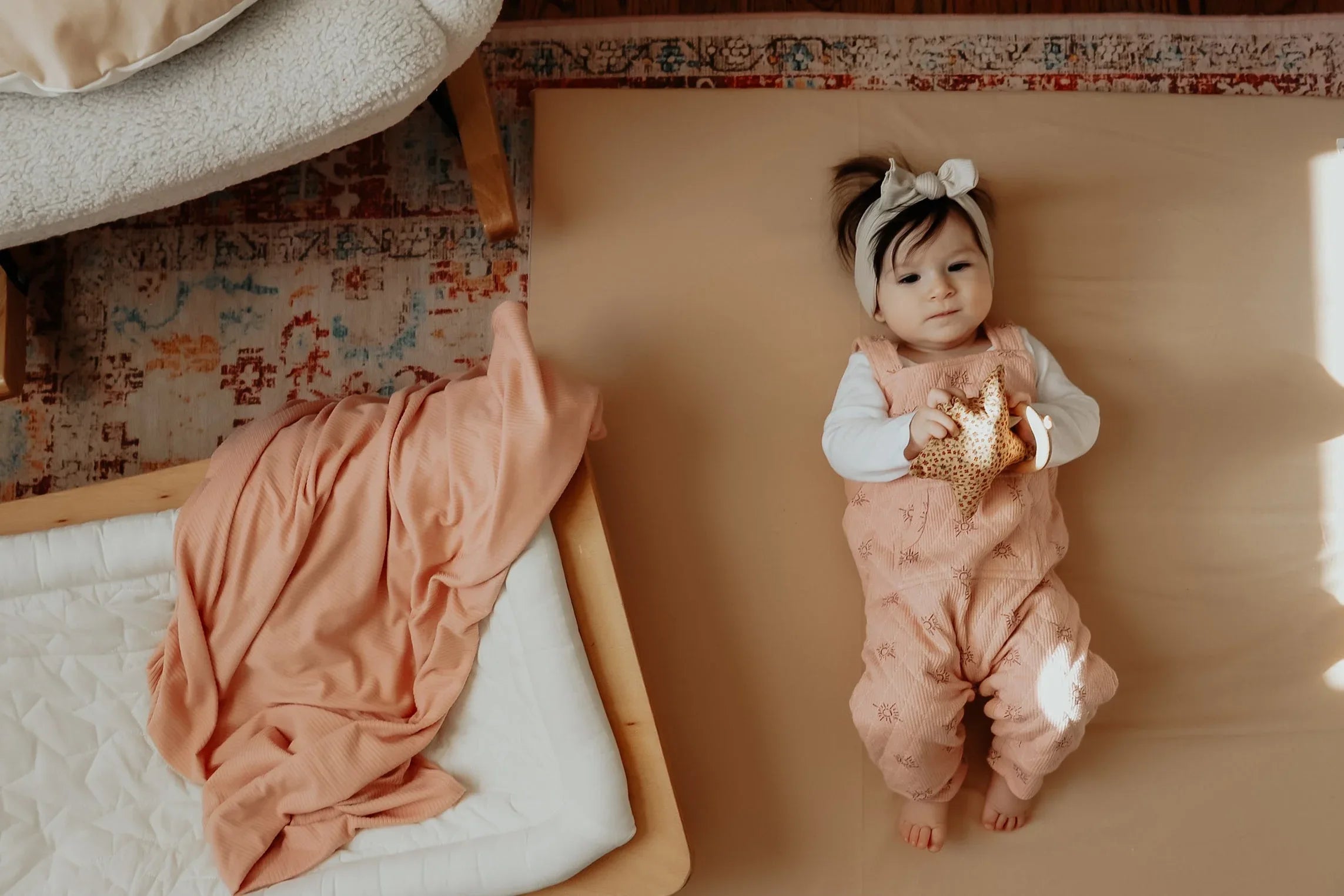 Peony Ribbed Stretch Swaddle - BIG FRENCHIES