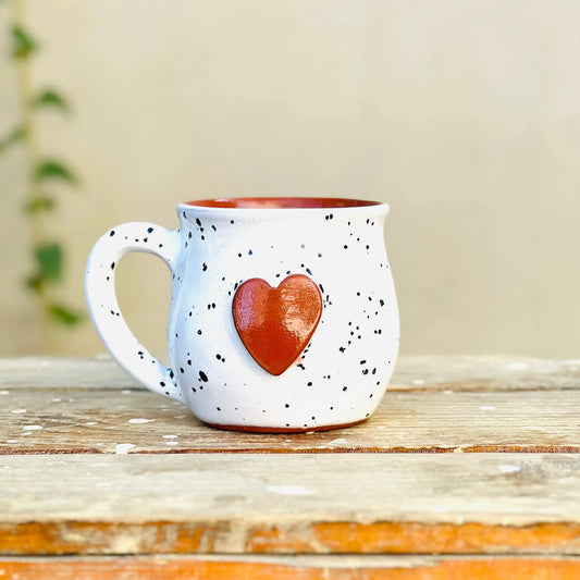 Calliope Heart Mug - Speckled White - BIG FRENCHIES