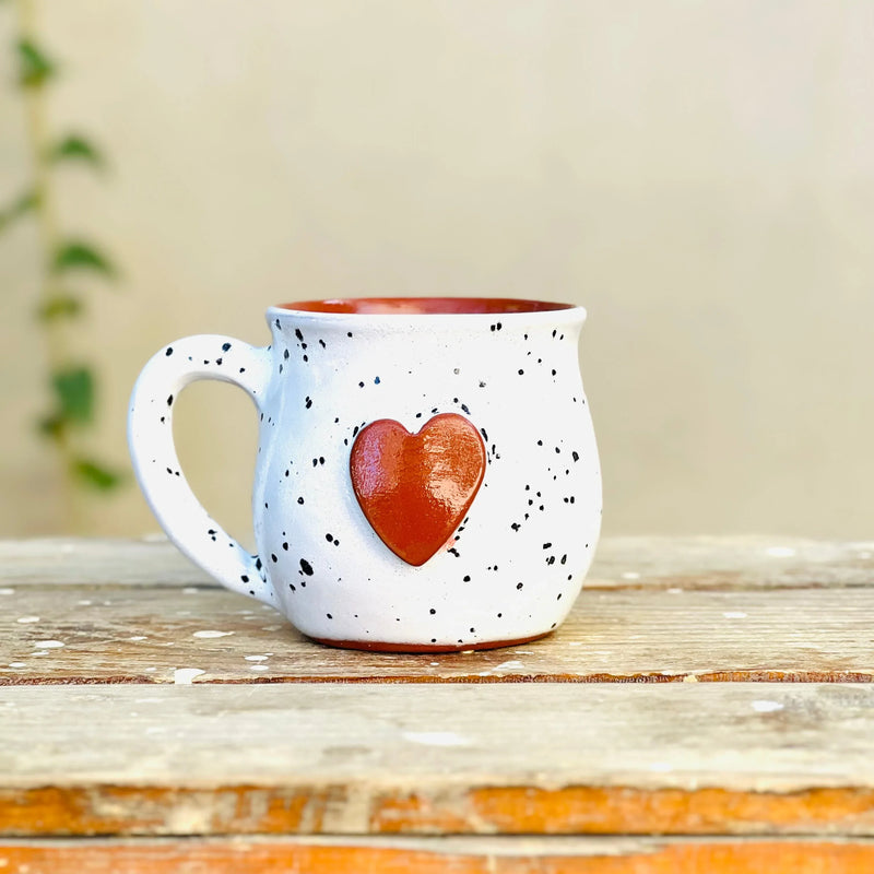 Calliope Heart Mug - Speckled White - BIG FRENCHIES