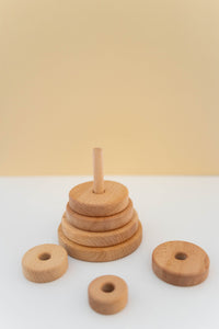Lindquist Lane Wooden Circle Stacker in Natural Wood