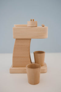 Wood Espresso Coffee Maker Toy Set