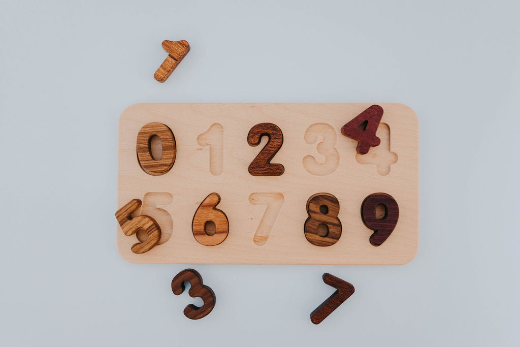 Lindquist Lane Two Tone Wooden Number Puzzle 0 - 9