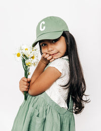 Dusty Sage Letter Baseball Hat - BIG FRENCHIES