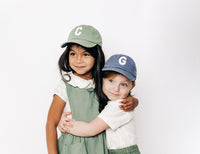 Dusty Blue Letter Baseball Hat - BIG FRENCHIES