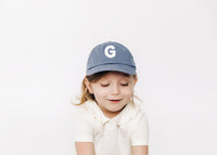 Dusty Blue Letter Baseball Hat - BIG FRENCHIES