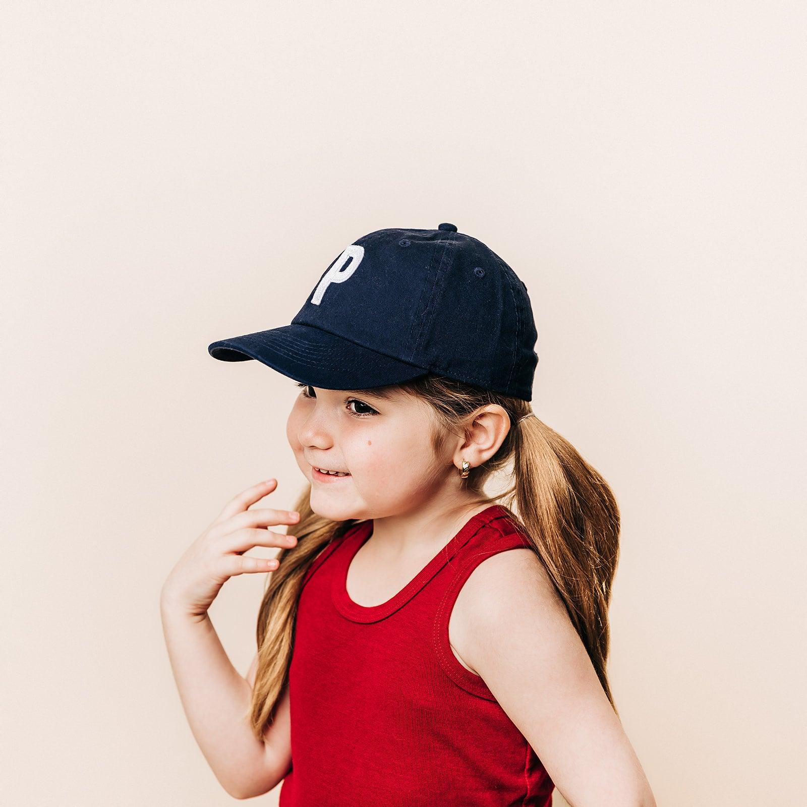 Navy Blue Letter Baseball Hat - BIG FRENCHIES