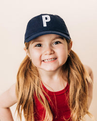 Navy Blue Letter Baseball Hat - BIG FRENCHIES