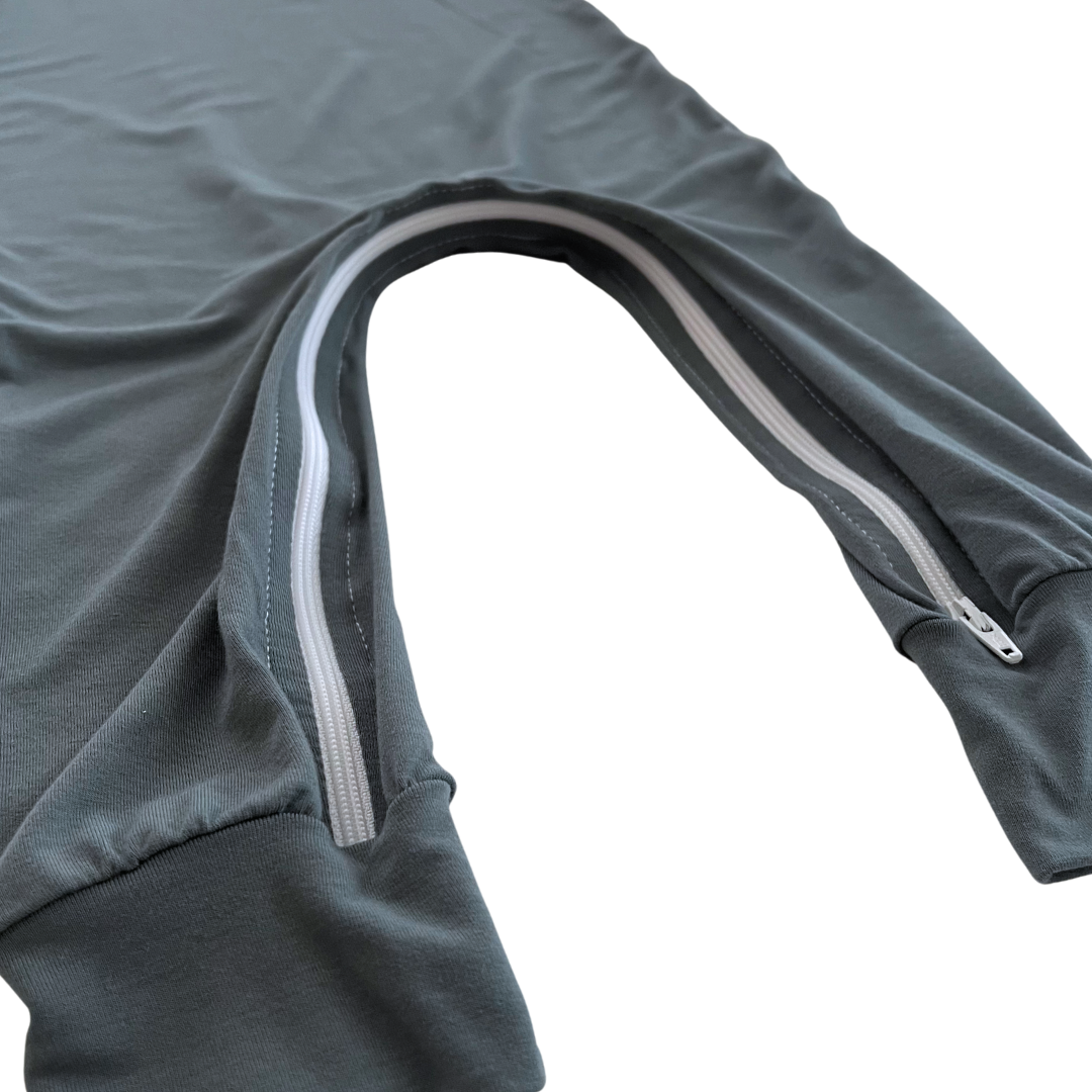 Deep Teal Bamboo Lyocell Romper with G-Tube Access