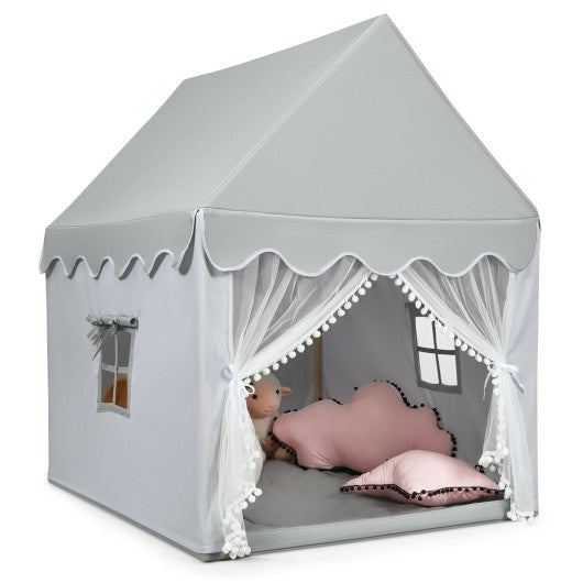 Kids Large Play Castle Fairy Tent with Mat-Gray - BIG FRENCHIES