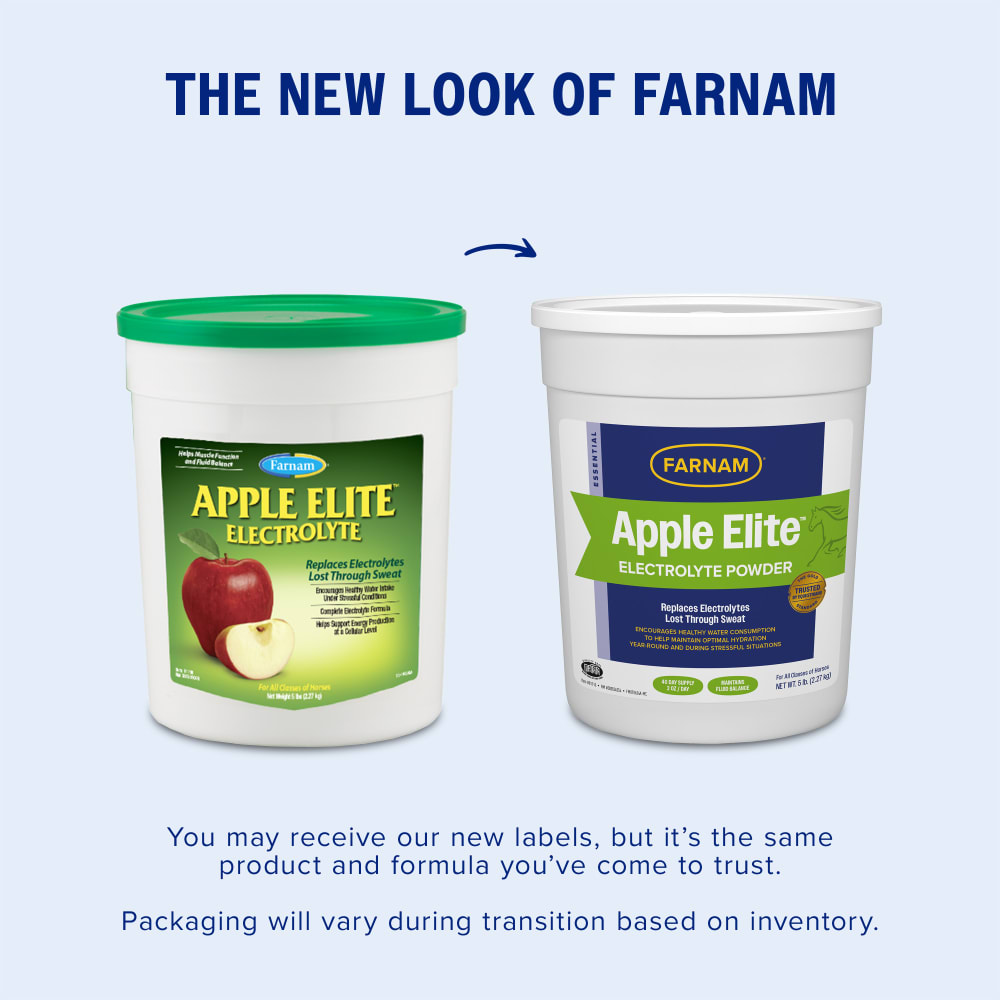 Farnam Apple Elite Electrolyte Powder for Horses Hydration Support Apple Flavor 5lb.