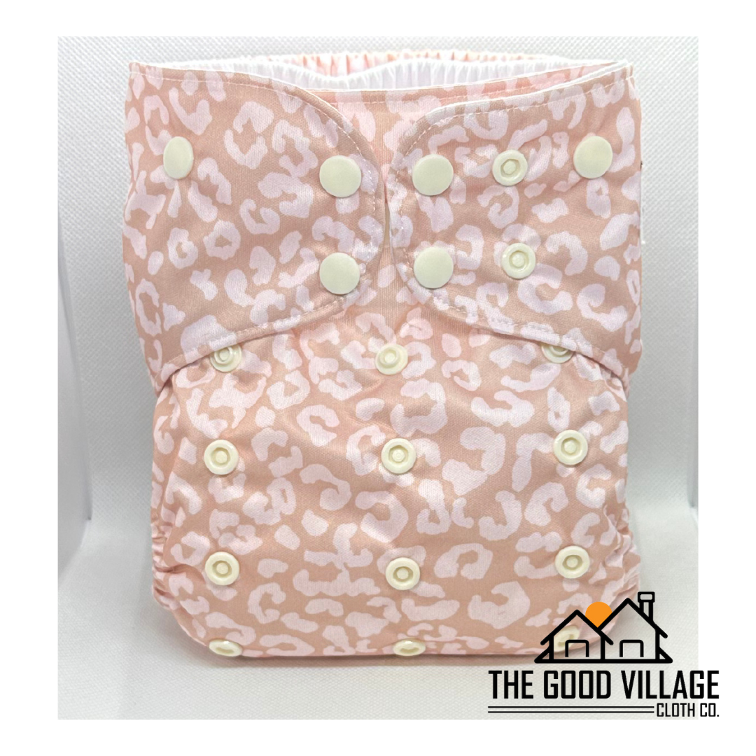 One Size Pocket Diaper | Neutral Leopard