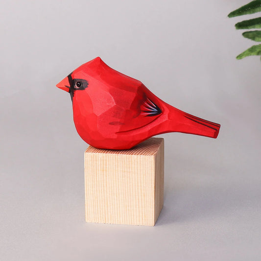 Hand Carved Cardinal Bird, Unique Gift for Loved Ones - BIG FRENCHIES