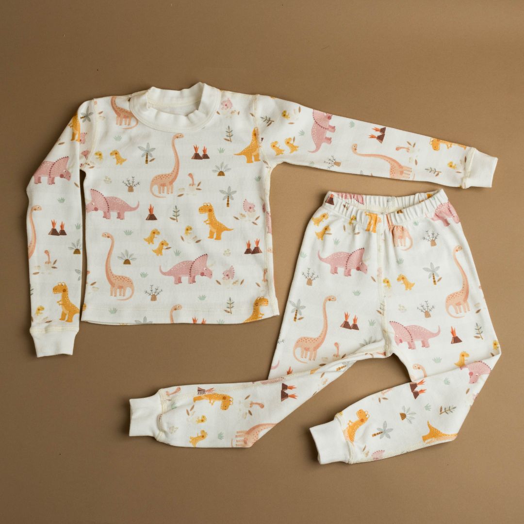 Rose Dino Family Organic Cotton Pajamas Made in USA - BIG FRENCHIES