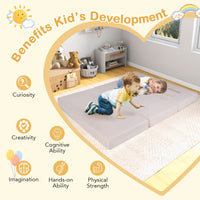 9-Piece Climb and Crawl Foam and Floor Playset with Breathable Suede Fabric