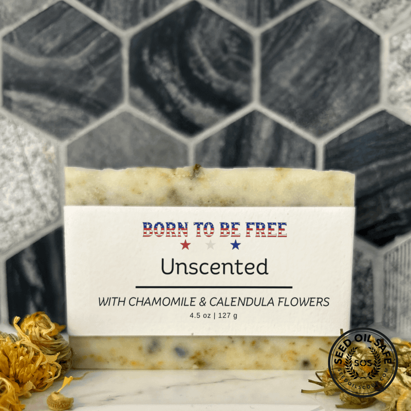 Dried Chamomile & Calendula Unscented Tallow Soap Bar - BIG FRENCHIES