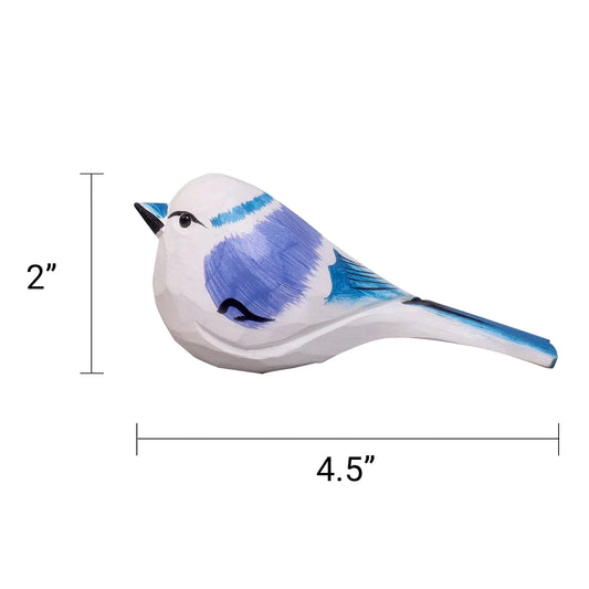 Hand-Carved Wooden Bird Figurine – White - BIG FRENCHIES