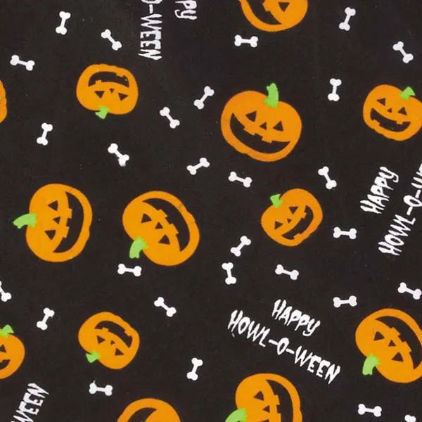 Aria Halloween Dog Bandana 19" Pumpkin & Bone Design Howl-O-Ween Pet Accessory