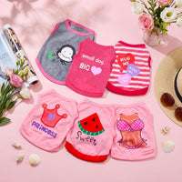 Dog Shirts 6 Pack Puppy Clothes Small Dog Vest Cute Pet Apparel Summer
