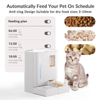 Waithem WiFi Automatic Pet Feeder & Waterer 2-in-1 Set App-Controlled, 2-Week Capacity, Detachable &Washable, Moisture-P